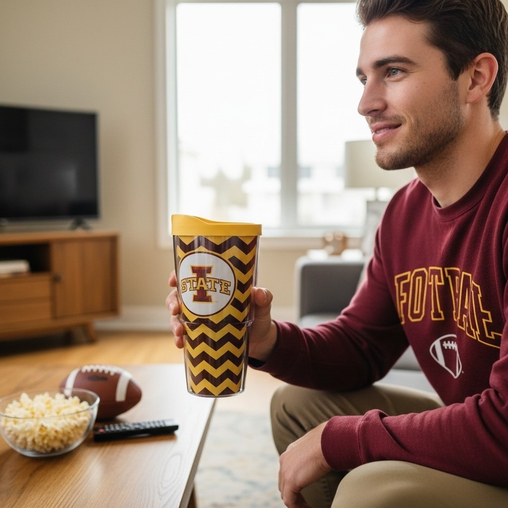 Iowa State Cyclones Tervis Football NCAA Tumbler With Lid Chevron Retired 24oz
